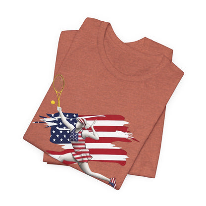 US Open 2026 Tennis Tee — American Flag Tennis Player Graphic T-Shirt