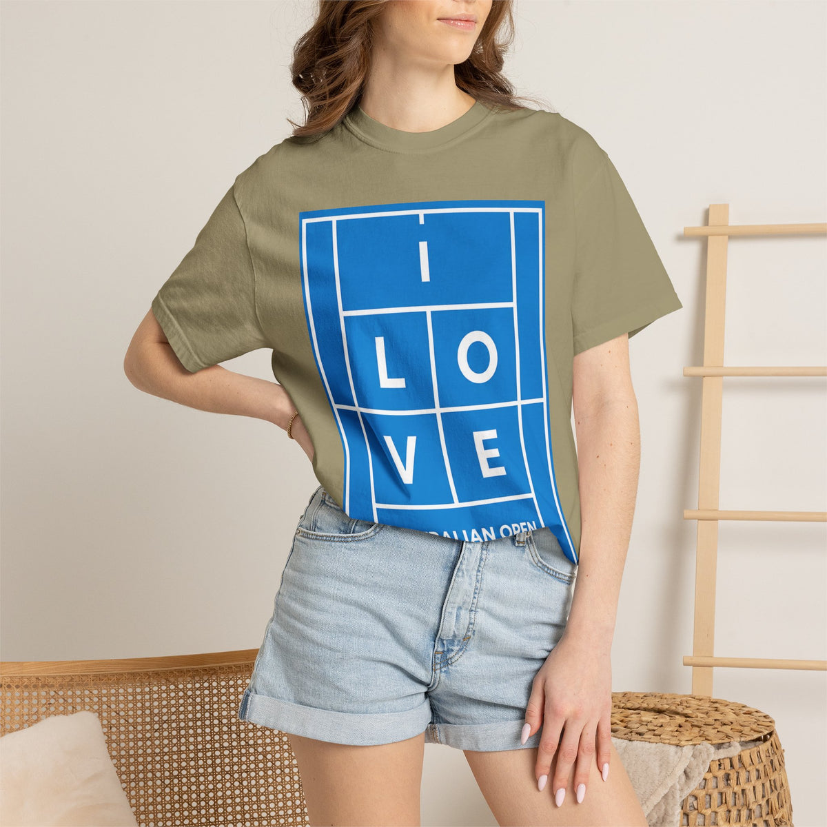 "I LOVE" Australian Open Tennis Court Graphic