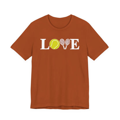 Tennis Love T-Shirt — 'LOVE' with Tennis Ball & Rackets