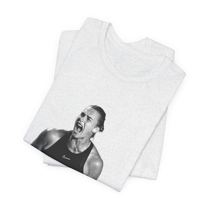 Tennis Player Sabalenka Graphic Tee — Energetic Champion Tennis T‑Shirt