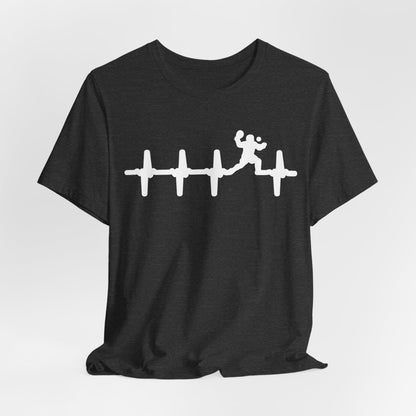 Runner Heartbeat T‑Shirt — Heartbeat EKG with Tennis Runner Graphic Tee