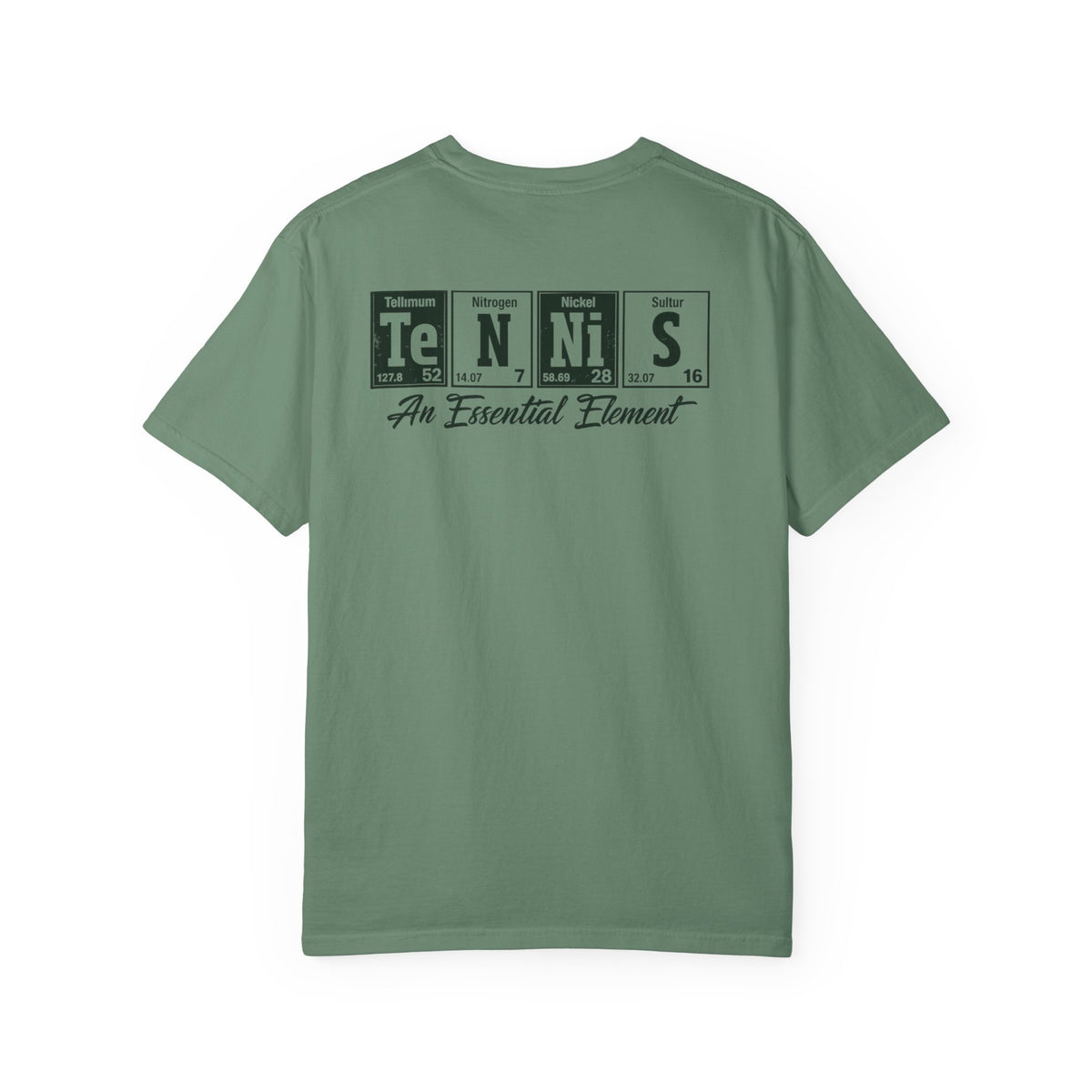 Tennis Graphic T-Shirt — 'Tennis: An Essential Element' Vintage Player Collage