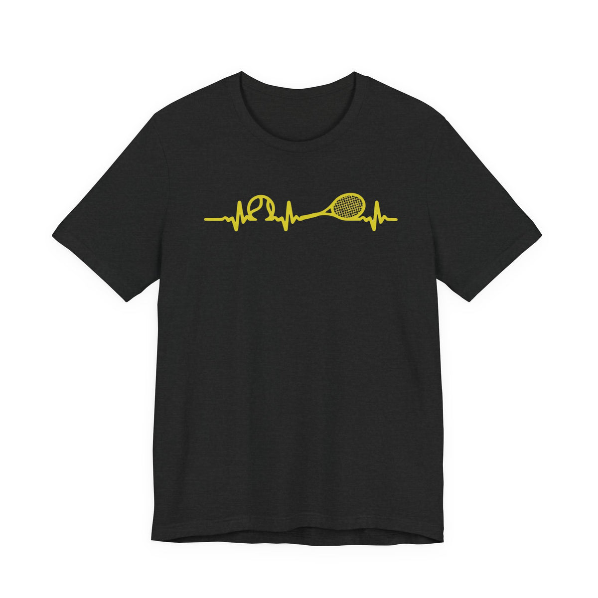 Tennis Heartbeat Tee — Minimal Tennis Racket ECG Graphic T-Shirt