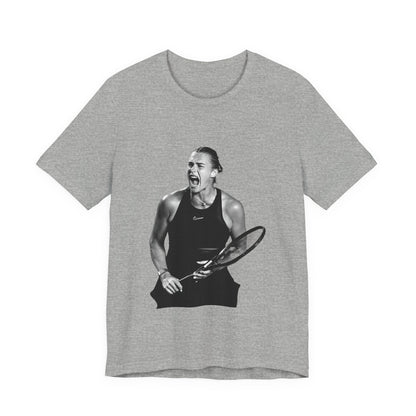 Tennis Player Sabalenka Graphic Tee — Energetic Champion Tennis T‑Shirt