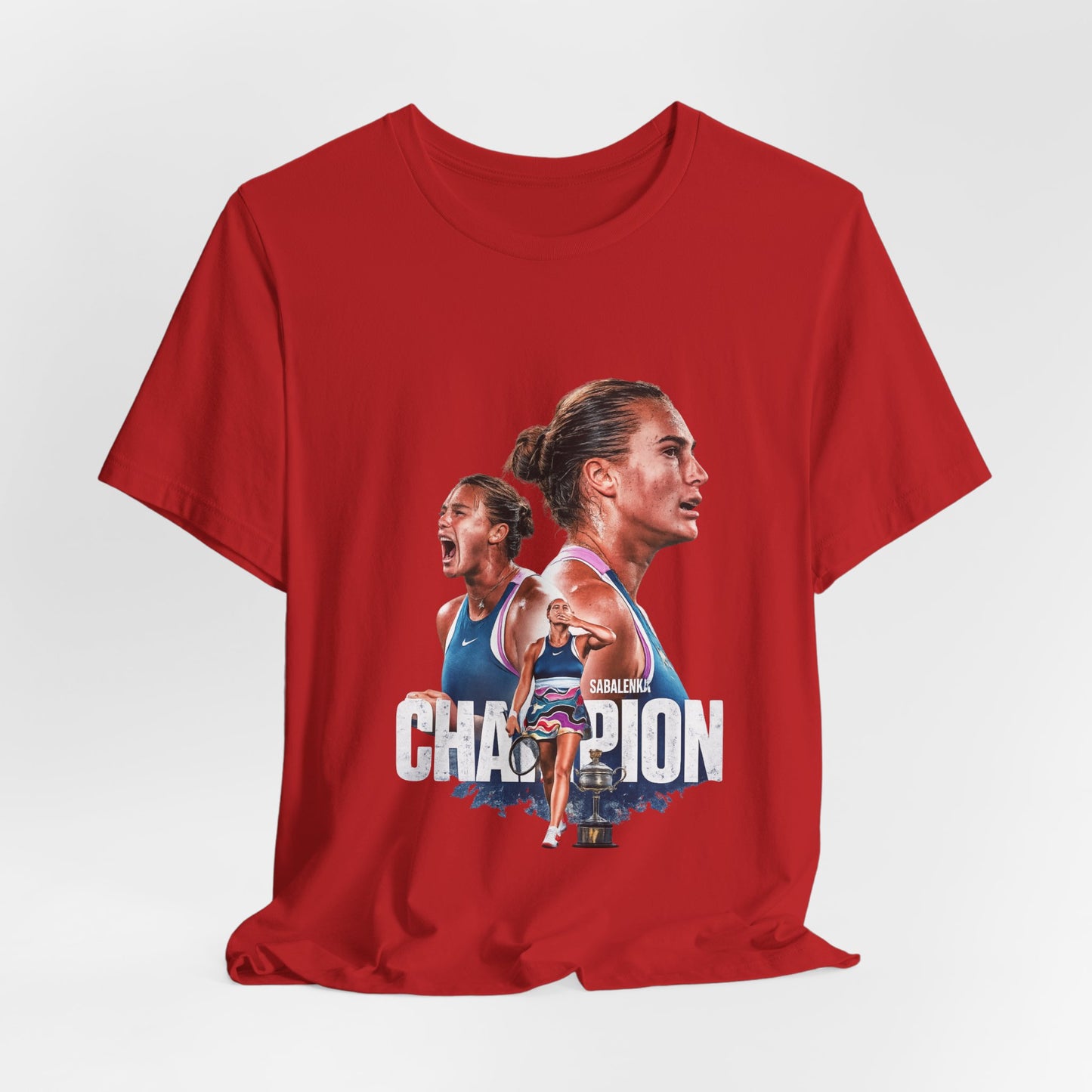 Champion Athlete Sabalenka Graphic Tee — "CHAMPION" Player Portrait T-Shirt