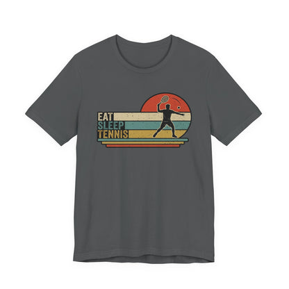 Eat Sleep Tennis Retro Graphic Tee — Vintage Tennis Player T‑Shirt