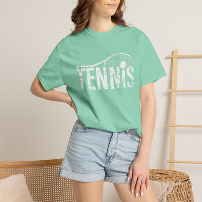 Tennis Vintage Graphic T-Shirt — Distressed Racket & Ball Tee
