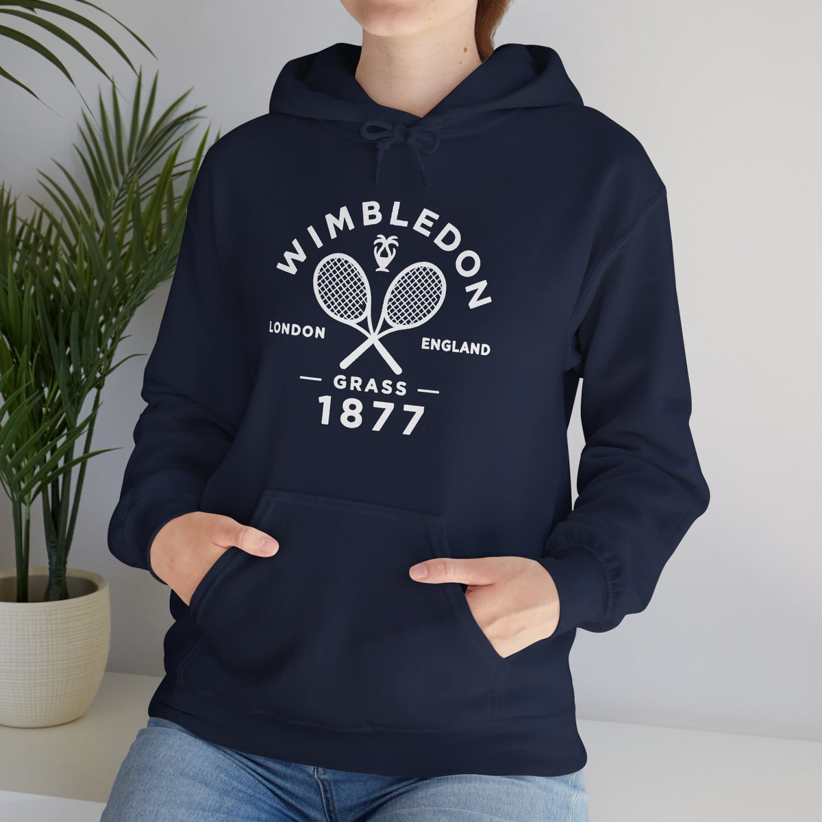 Wimbledon 1877 Tennis Hoodie — Classic Racquets Logo Pullover