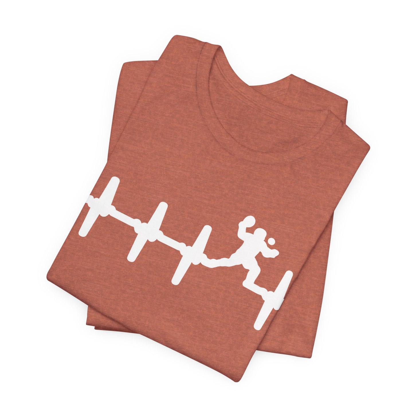 Runner Heartbeat T‑Shirt — Heartbeat EKG with Tennis Runner Graphic Tee