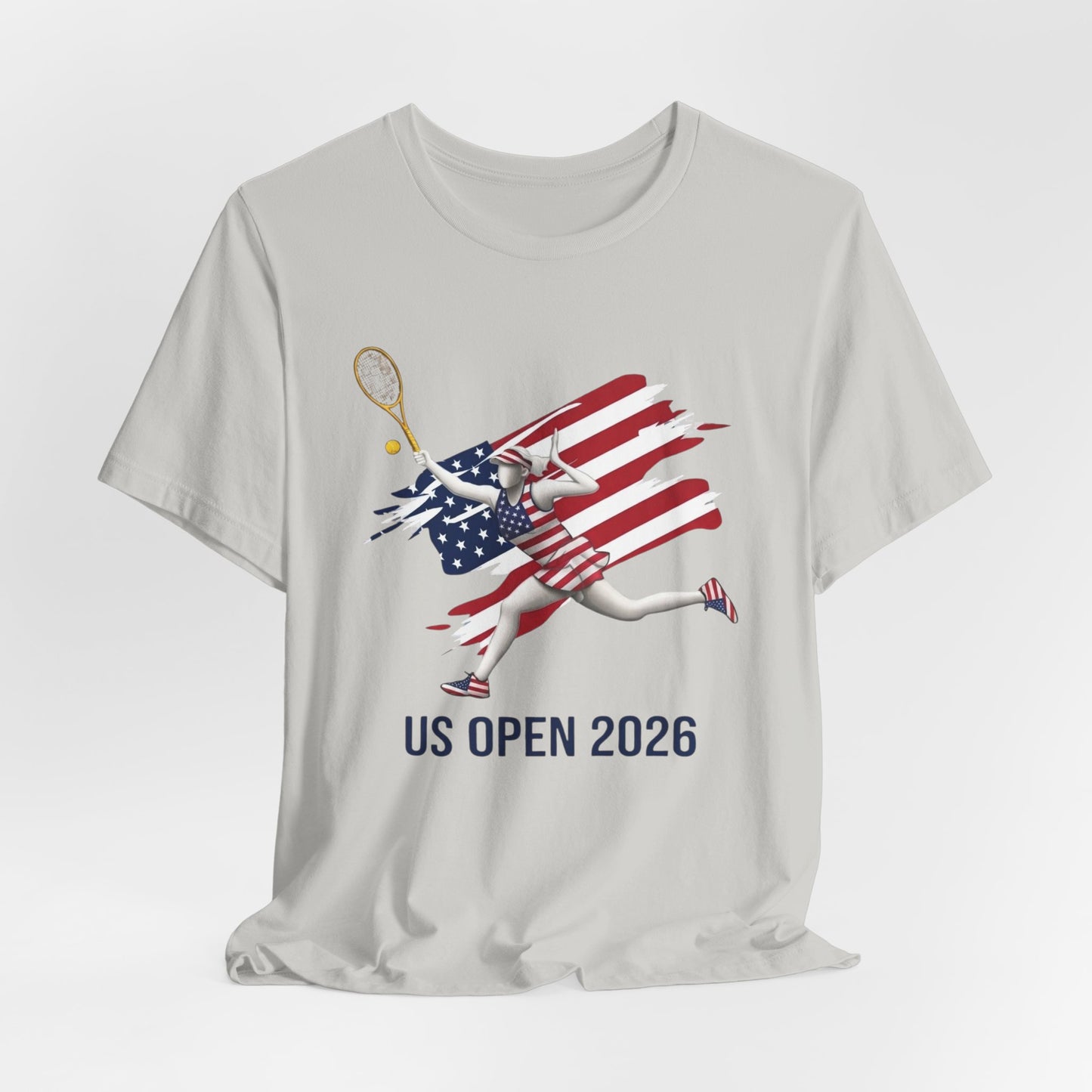 US Open 2026 Tennis Tee — American Flag Tennis Player Graphic T-Shirt