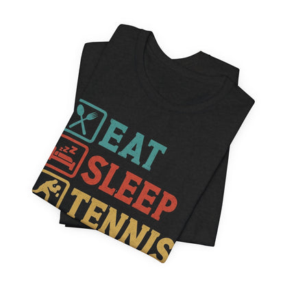 Tennis Tee — "Eat Sleep Tennis Repeat" Vintage Graphic Shirt