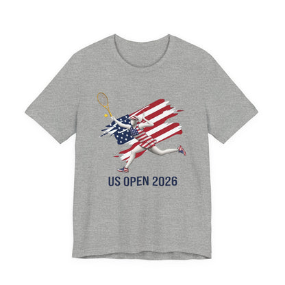 US Open 2026 Tennis Tee — American Flag Tennis Player Graphic T-Shirt