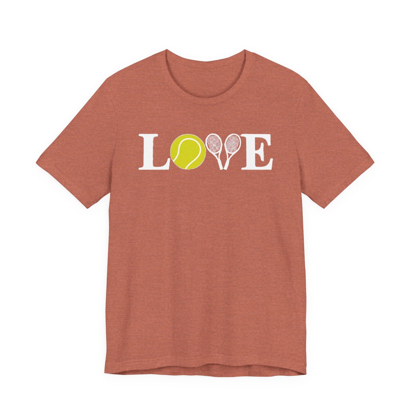 Tennis Love T-Shirt — 'LOVE' with Tennis Ball & Rackets