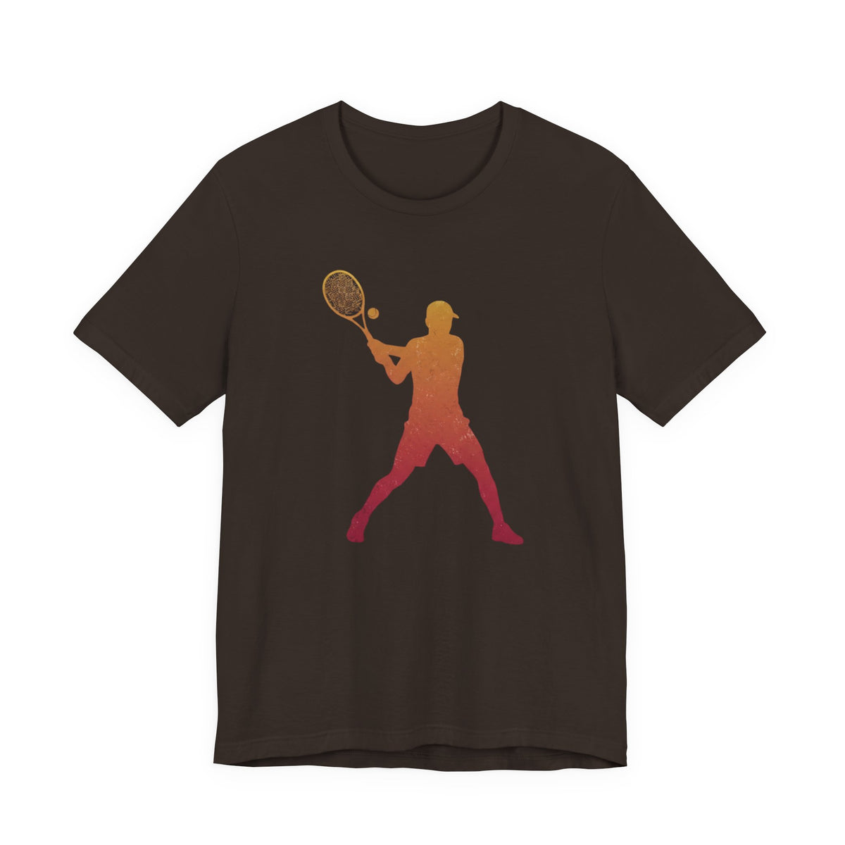 Tennis Player Silhouette Tee — Sunset Racket Graphic Shirt