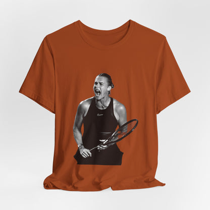 Tennis Player Sabalenka Graphic Tee — Energetic Champion Tennis T‑Shirt