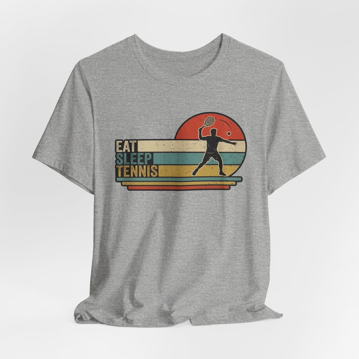Eat Sleep Tennis Retro Graphic Tee — Vintage Tennis Player T‑Shirt