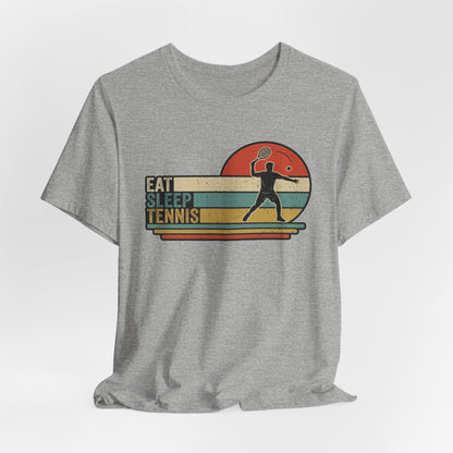 Eat Sleep Tennis Retro Graphic Tee — Vintage Tennis Player T‑Shirt