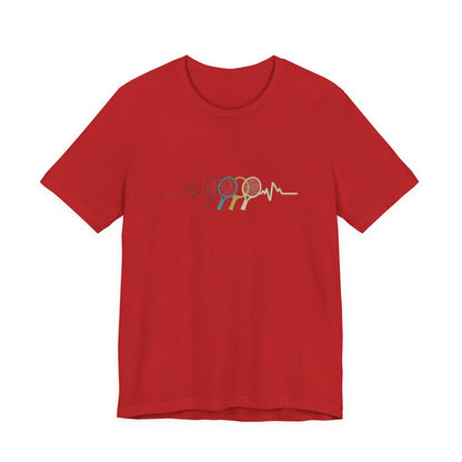 Tennis Heartbeat Tee — Retro Racket Line Art T-Shirt