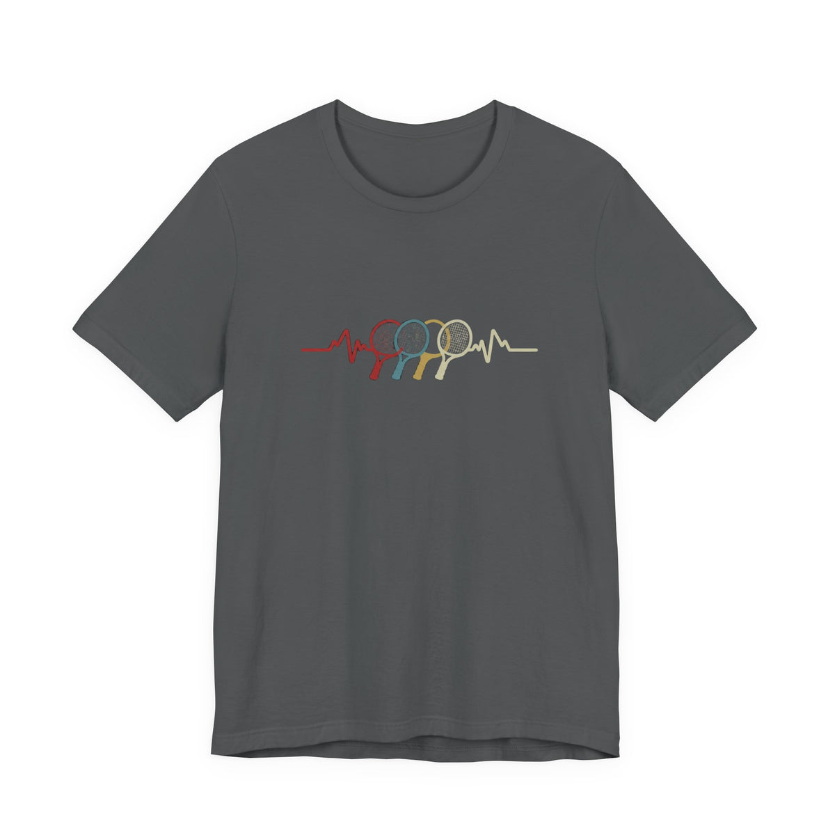 Tennis Heartbeat Tee — Retro Racket Line Art T-Shirt