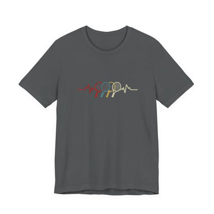 Tennis Heartbeat Tee — Retro Racket Line Art T-Shirt