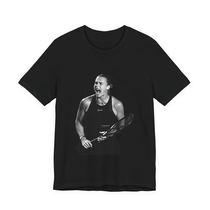Tennis Player Sabalenka Graphic Tee — Energetic Champion Tennis T‑Shirt