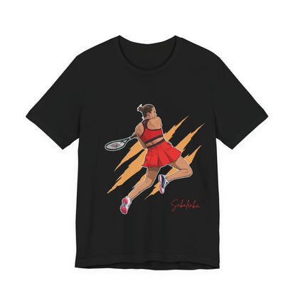 Tennis Player Aryna Sabalenka Graphic Tee — Dynamic Female Athlete Design