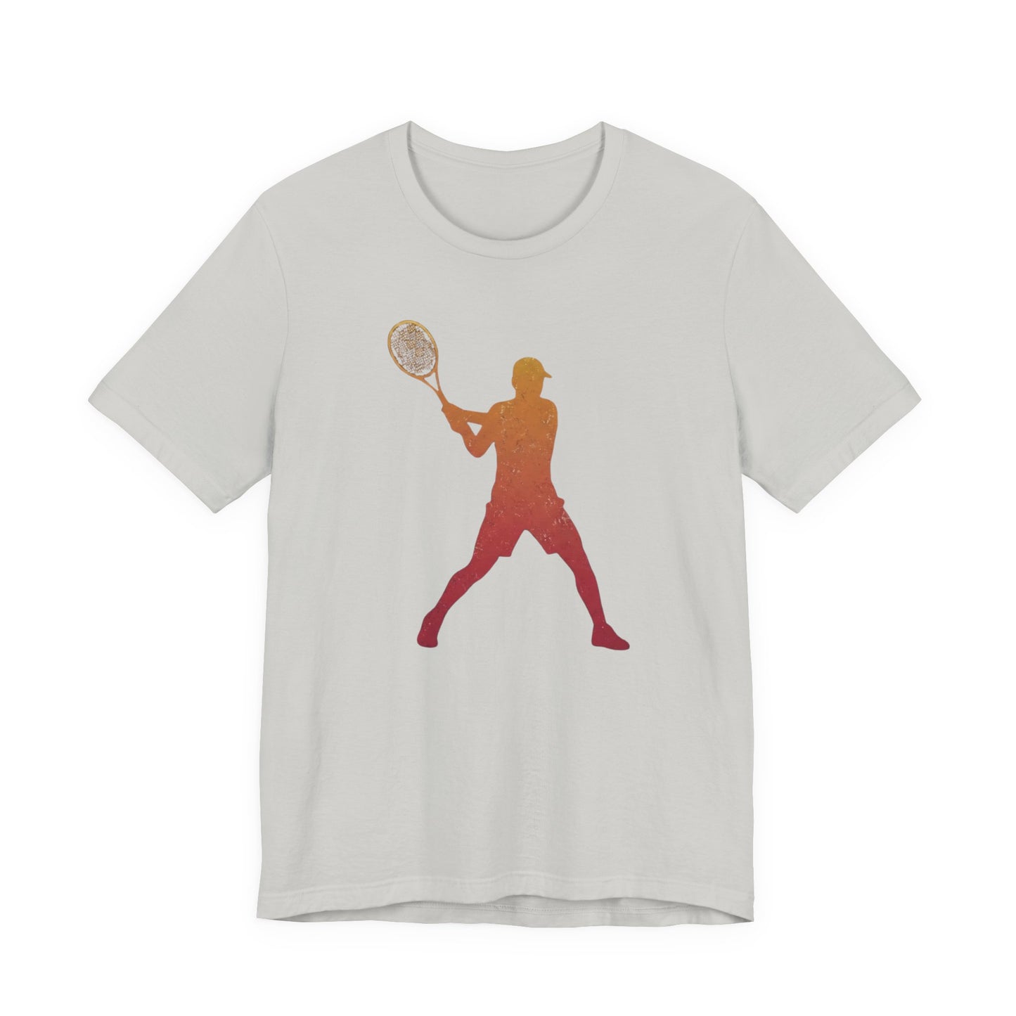 Tennis Player Silhouette Tee — Gradient Racket Sports T‑Shirt