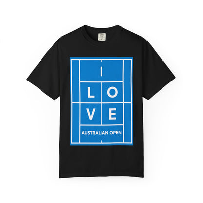 "I LOVE" Australian Open Tennis Court Graphic