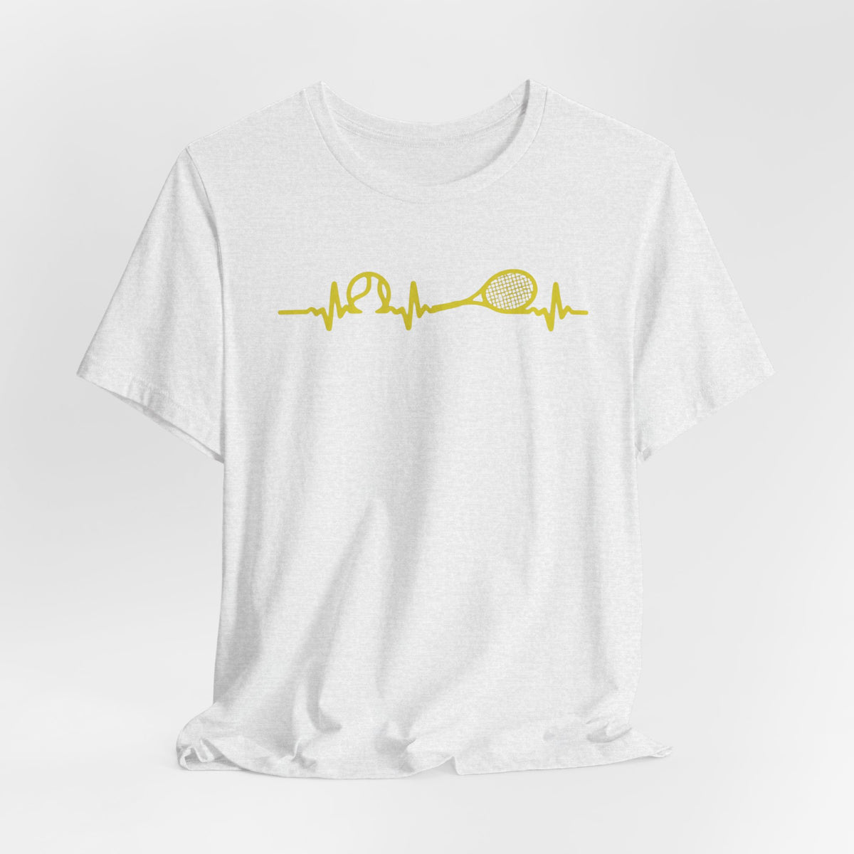 Tennis Heartbeat Tee — Minimal Tennis Racket ECG Graphic T-Shirt