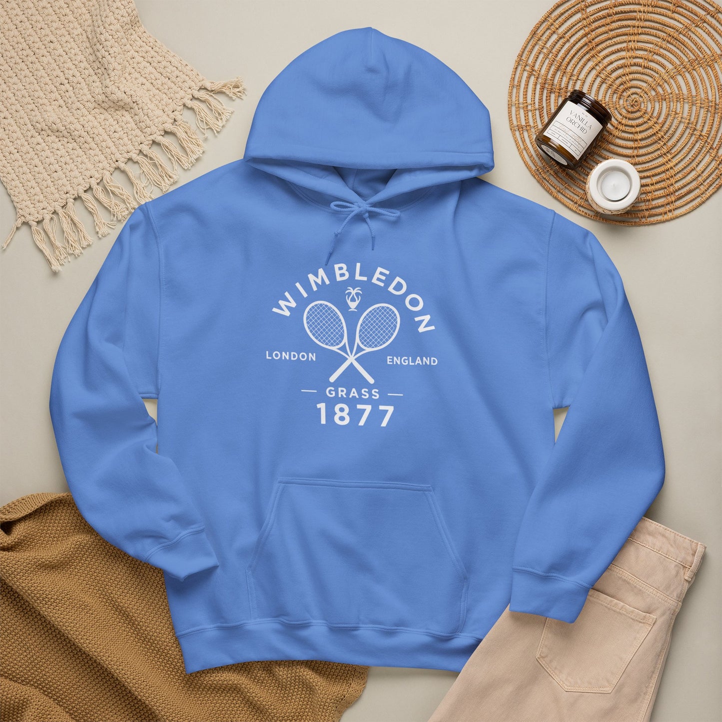 Wimbledon 1877 Tennis Hoodie — Classic Racquets Logo Pullover
