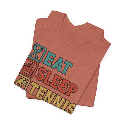 Tennis Tee — "Eat Sleep Tennis Repeat" Vintage Graphic Shirt
