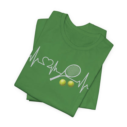 Tennis Heartbeat Tee – Racket & Tennis Ball Graphic Shirt