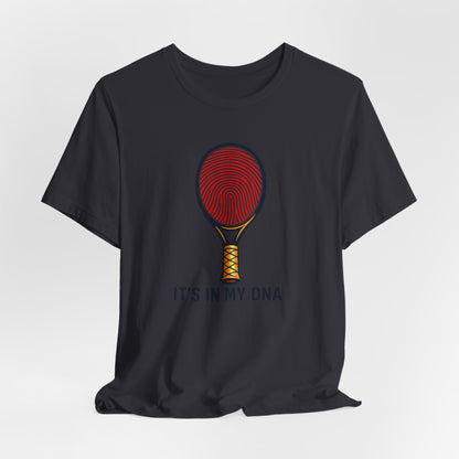 Tennis DNA T‑Shirt — "It's In My DNA" Racket Fingerprint Tee