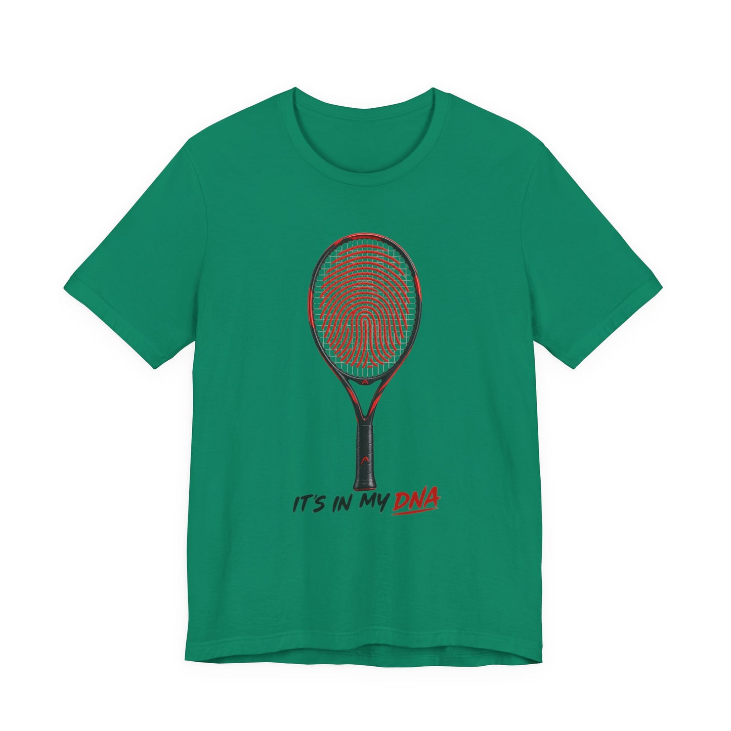 Tennis T‑Shirt — "It's In My DNA" Racket Fingerprint Tee