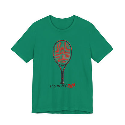 Tennis T‑Shirt — "It's In My DNA" Racket Fingerprint Tee
