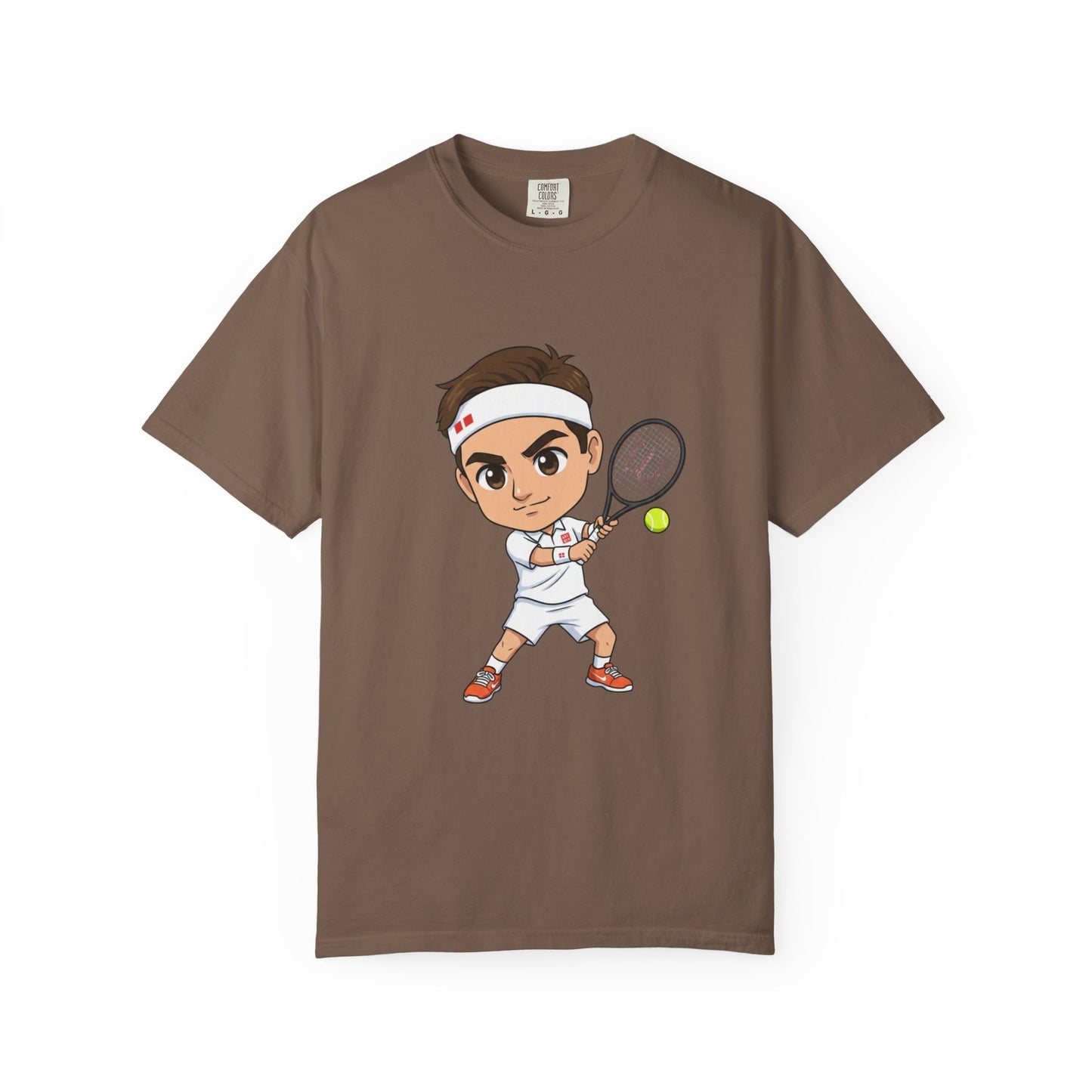 Federer Cartoon Tennis T-Shirt — Retro Athlete Graphic Tee