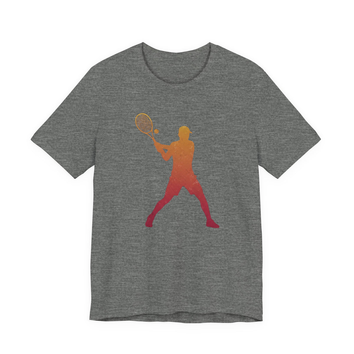 Tennis Player Silhouette Tee — Sunset Racket Graphic Shirt