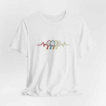 Tennis Heartbeat Tee — Retro Racket Line Art T-Shirt