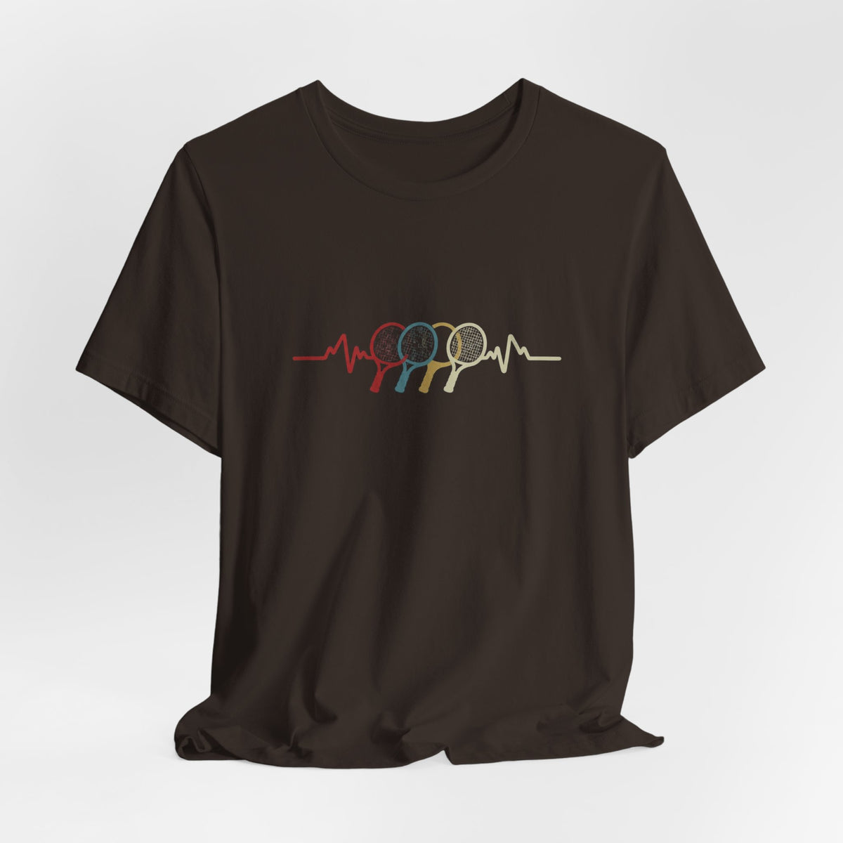 Tennis Heartbeat Tee — Retro Racket Line Art T-Shirt