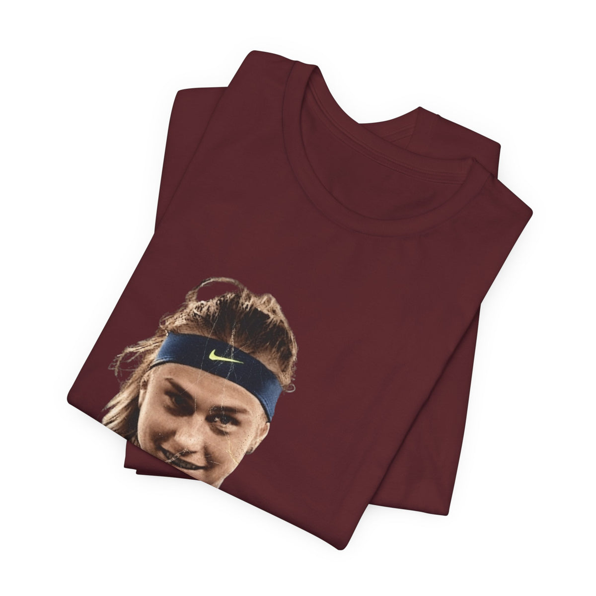 Tennis Player Sabalenka Graphic Tee — Pointing Victory Photo T‑Shirt