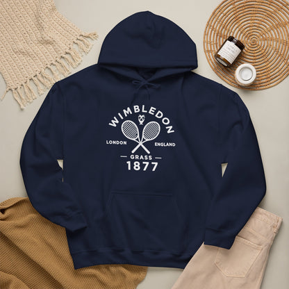 Wimbledon 1877 Tennis Hoodie — Classic Racquets Logo Pullover