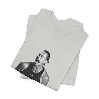 Tennis Player Sabalenka Graphic Tee — Energetic Champion Tennis T‑Shirt