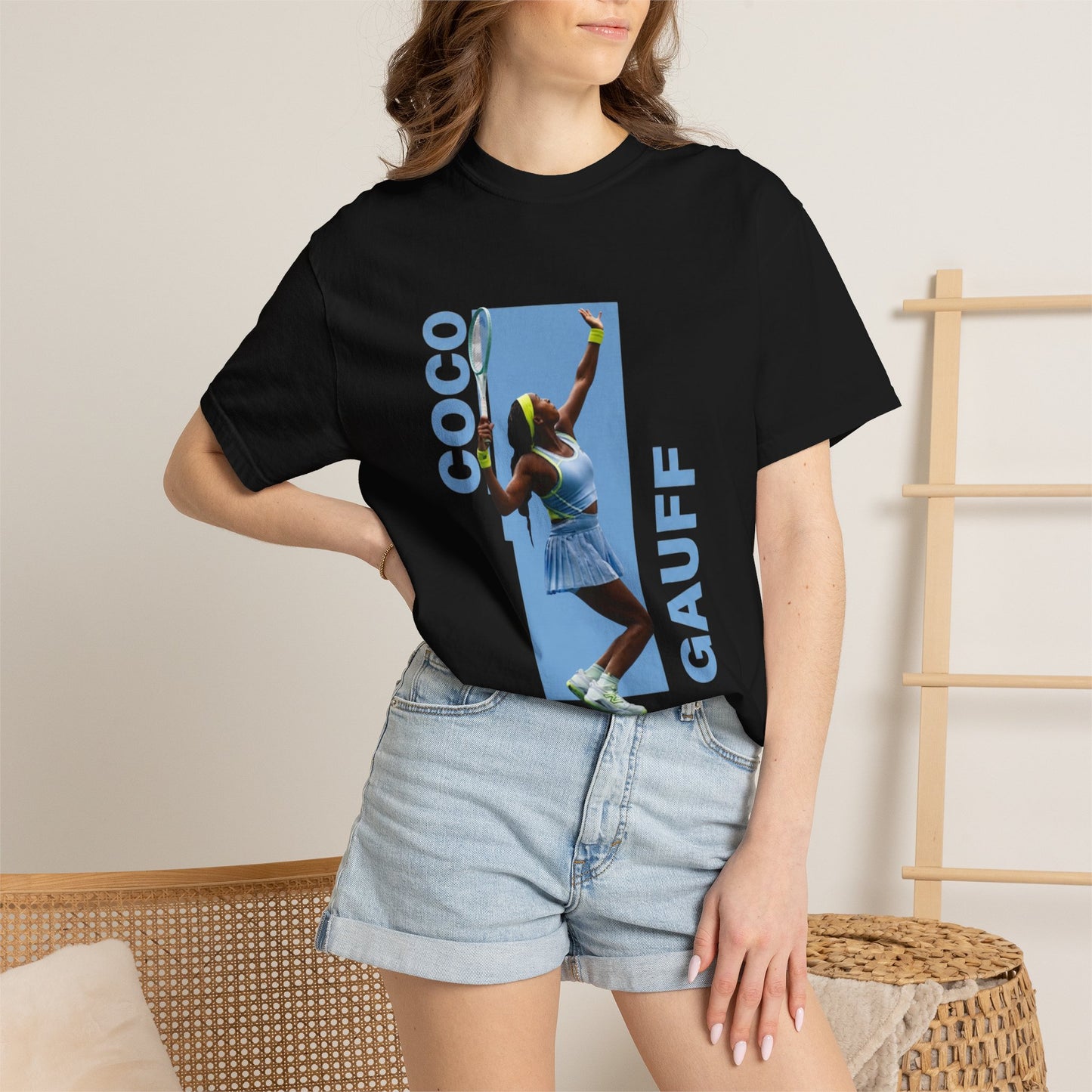 Coco Gauff T-Shirt — Retro Tennis Serve Graphic
