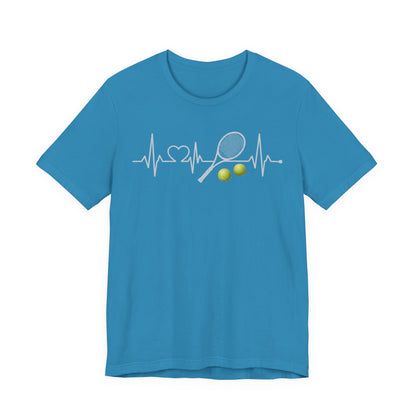 Tennis Heartbeat Tee – Racket & Tennis Ball Graphic Shirt
