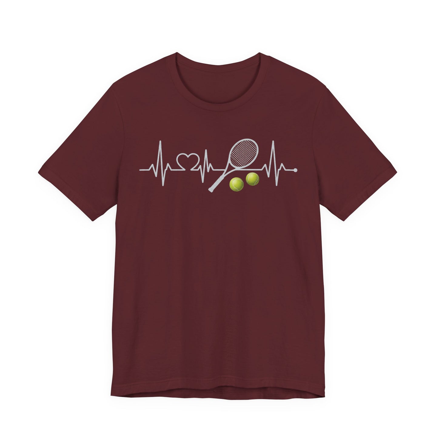 Tennis Heartbeat Tee – Racket & Tennis Ball Graphic Shirt