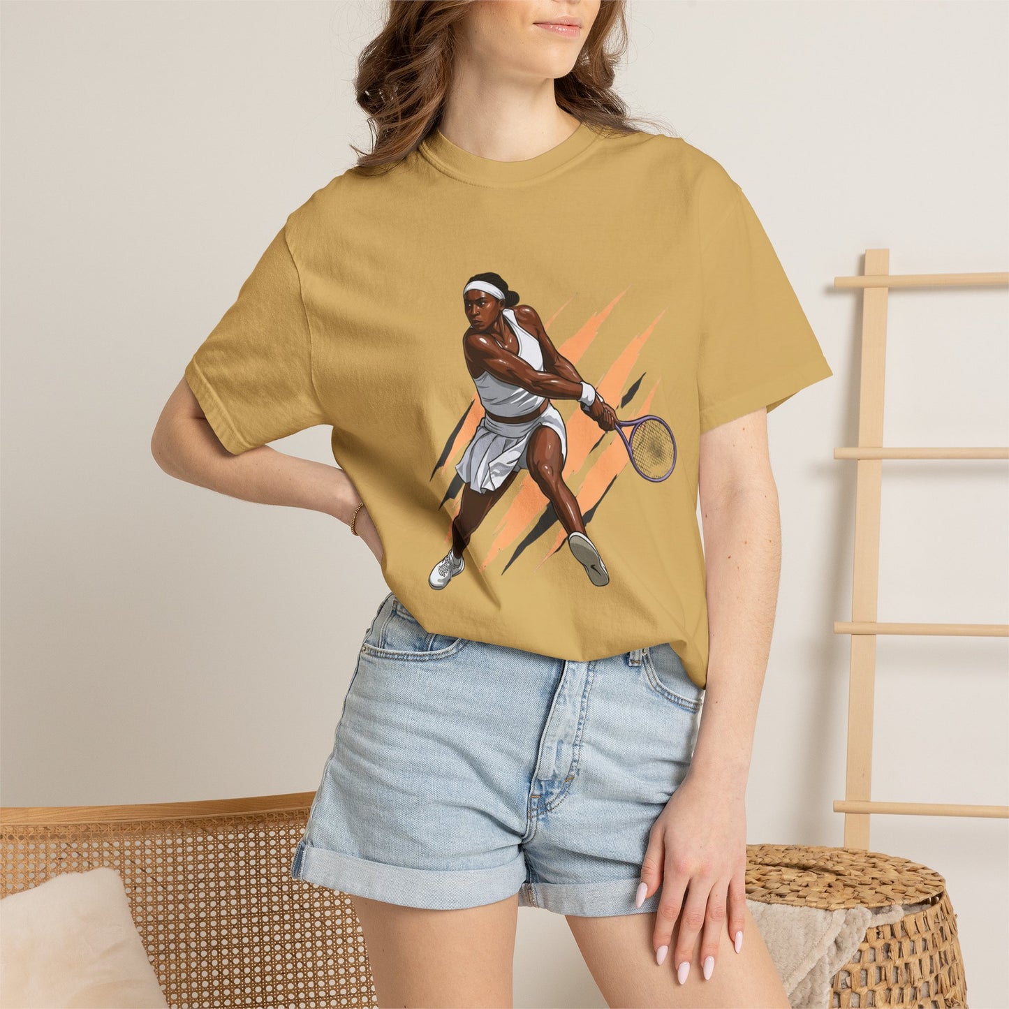 COCO GAUFF Tennis Player Graphic T-Shirt — Dynamic Women's Tennis Art Tee