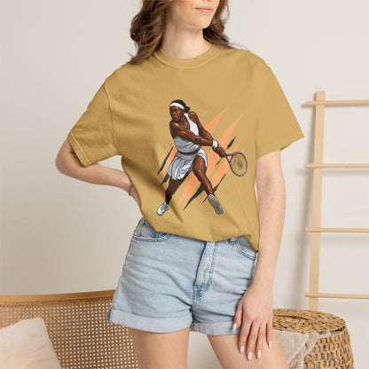 COCO GAUFF Tennis Player Graphic T-Shirt — Dynamic Women's Tennis Art Tee