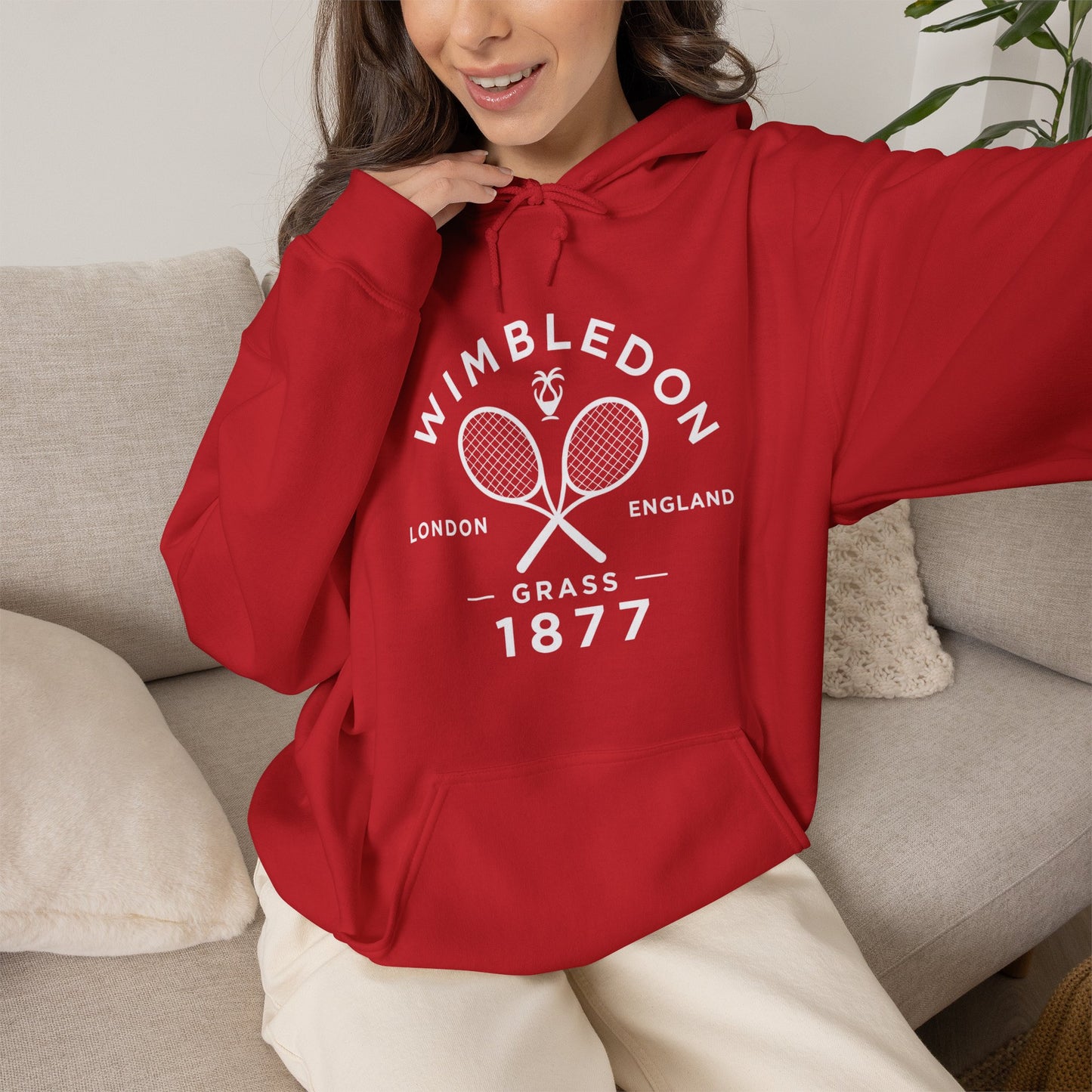 Wimbledon 1877 Tennis Hoodie — Classic Racquets Logo Pullover