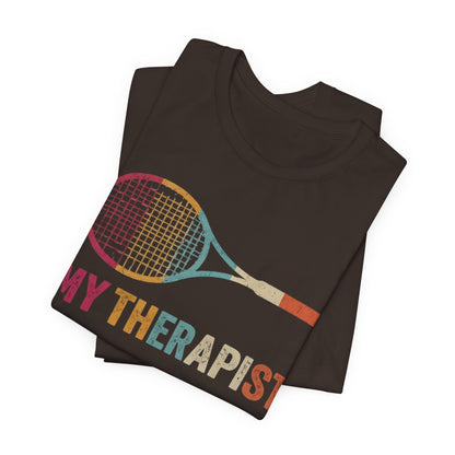 Tennis 'My Therapist' Graphic Tee — Funny Tennis Player Gift
