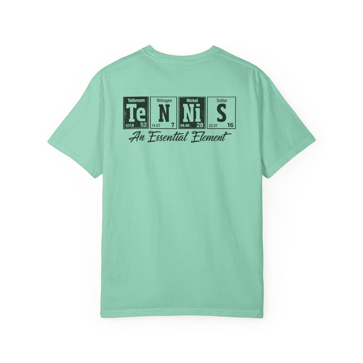 Tennis Graphic T-Shirt — 'Tennis: An Essential Element' Vintage Player Collage